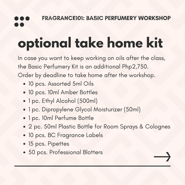 Fragrance101: Basic Perfumery & Fragrance Appreciation Workshop