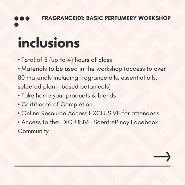 Fragrance101: Basic Perfumery Workshop (In-person at Scent Studio)
