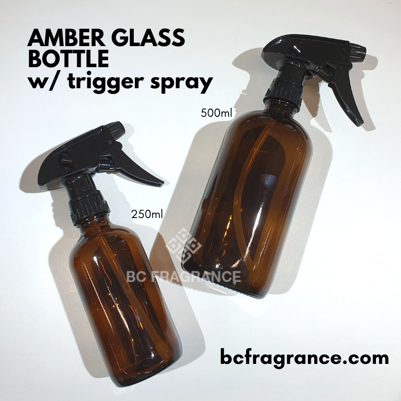 500ml Amber Bottle w/ Black Trigger Spray