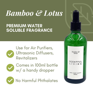 Scentful Living. 100ml Water Soluble Fragrance. Bamboo & Lotus