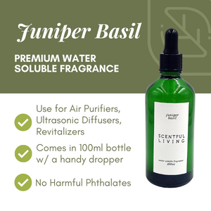 Scentful Living. 100ml Water Soluble Fragrance. Juniper & Basil
