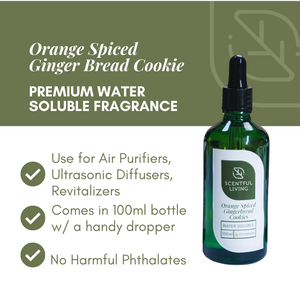 Scentful Living. 100ml Water Soluble Fragrance. Orange Spiced Ginger Bread Cookie
