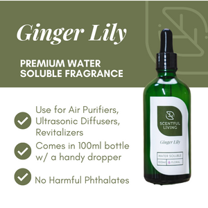 Scentful Living. 100ml Water Soluble Fragrance. Ginger Lily